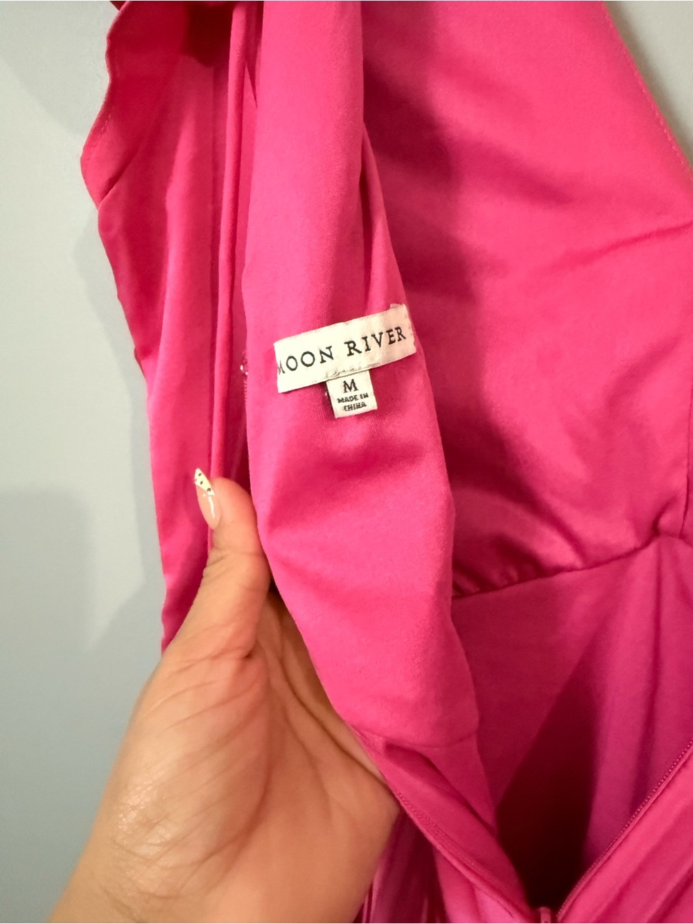 Moon River Hot Pink Pleated Twist-Front Mini Dress - Picture 5 of 5